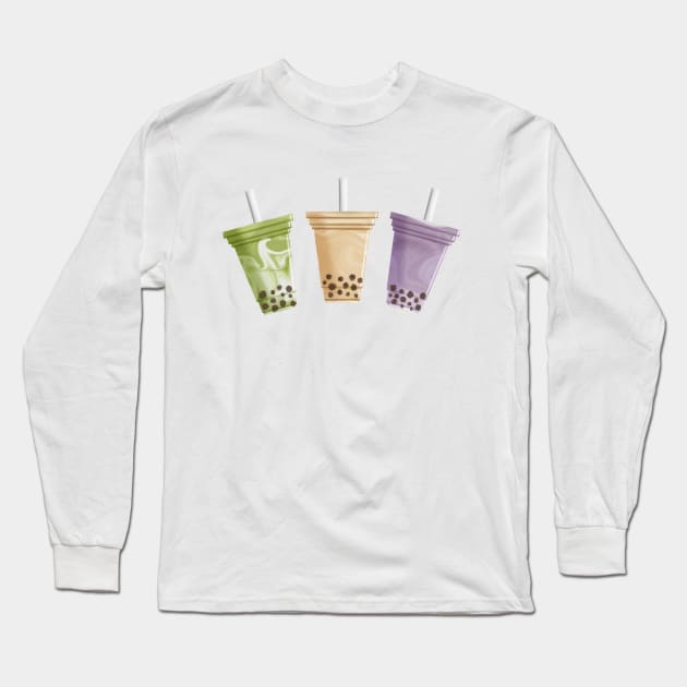 Milk Tea Trio Long Sleeve T-Shirt by artoraverage